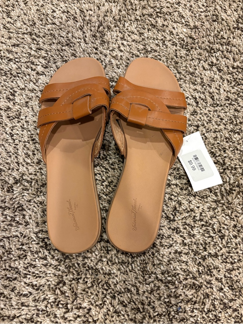 Universal Thread Women's Cognac Slide Sandals